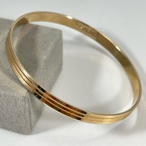 Gold Tone 3 Layer Etched Bangle Bracelet Sarah Engraved Name